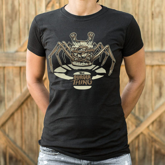 Burger Thing Spider Legged Monster Burger Creature graphic Women's T-Shirt in Midnight