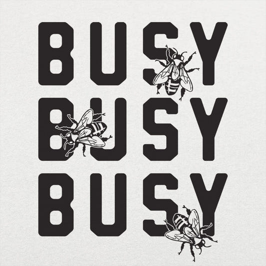 Busy Busy Busy Bees Bold Text with Bee Illustrations graphic Unisex Heavyweight T-Shirt in White