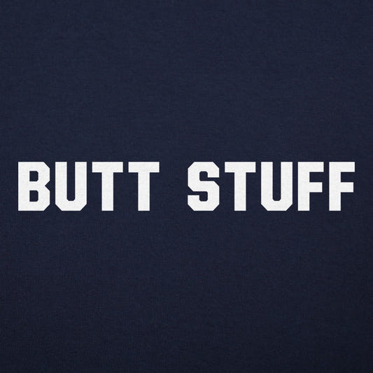 Butt Stuff Funny Graphic Unisex Heavyweight T-Shirt in Navy Blue
