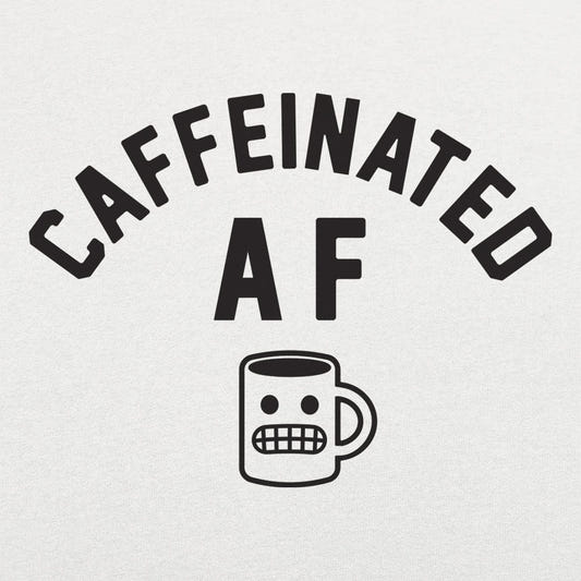 Caffeinated AF Jittery Coffee Mug graphic Unisex Heavyweight T-Shirt in White