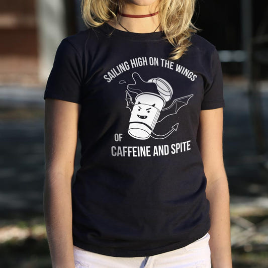 Sailing On The Winds Of Caffeine And Spite graphic Women's T-Shirt in Midnight