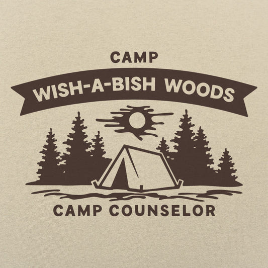 Camp Wish-A-Bish Woods Camp Counselor graphic tee design
