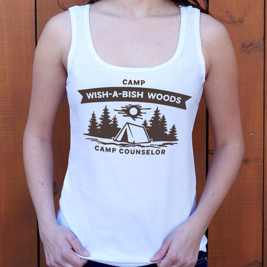 Camp Wish-A-Bish Woods Camp Counselor graphic Women's Tank Top in Snow