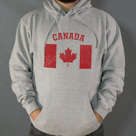 Canada Flag with Maple Leaf graphic Hoodie in Gray Heather