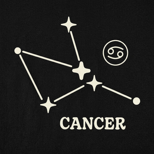 Cancer Constellation Zodiac Sign with Stars and Crab Symbol detail