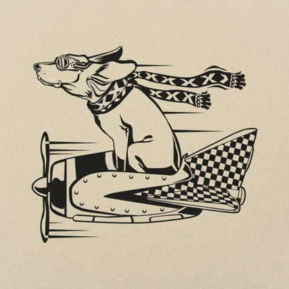 Canine Aviator Dog Pilot Flying a Vintage Plane
