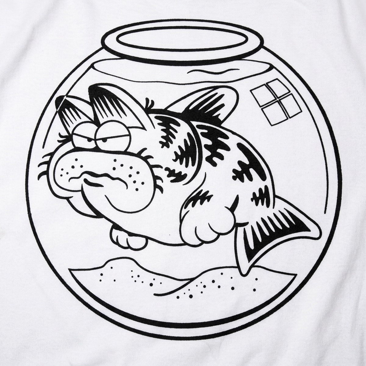 Cat Fish Hybrid Swimming in a Fishbowl detail