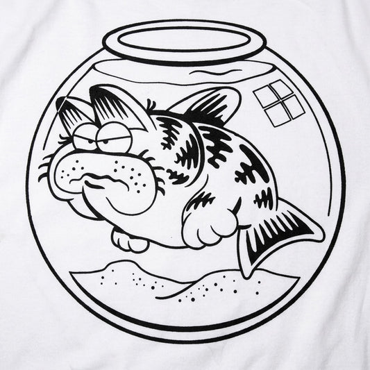 Cat Fish Hybrid Swimming in a Fishbowl detail