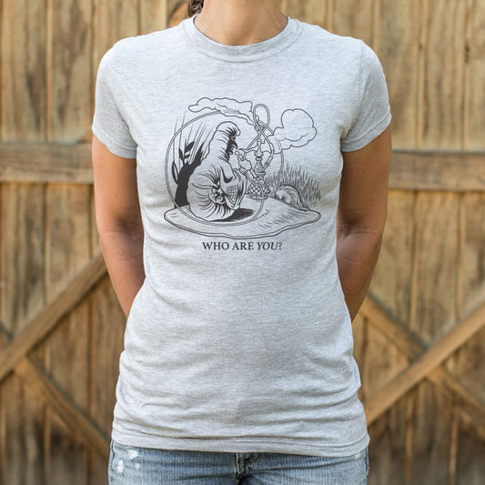 Caterpillar And Alice - Hookah-Smoking Caterpillar graphic Women's T-Shirt in Gray Granite