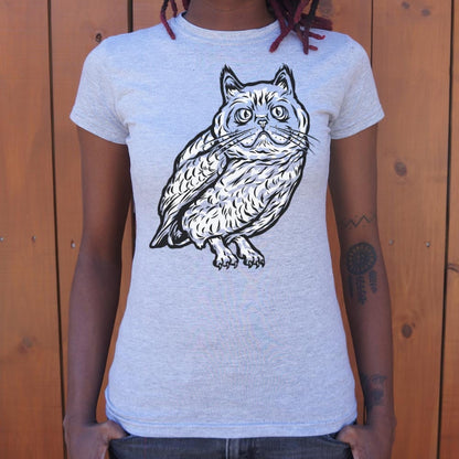 Cat Owl Hybrid Creature with Cat Head and Owl Body