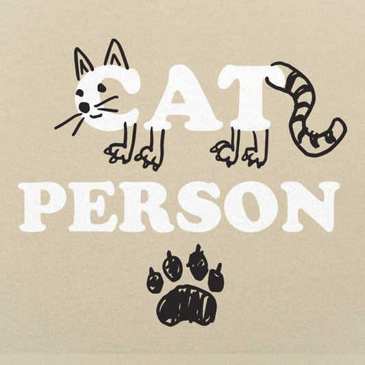 Cat Person Cat Face Paw Print Design graphic Unisex Heavyweight T-Shirt in Sand