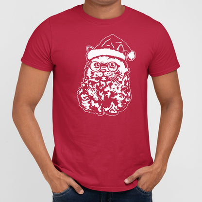 Cat Santa with Beard, Glasses, and Santa Hat