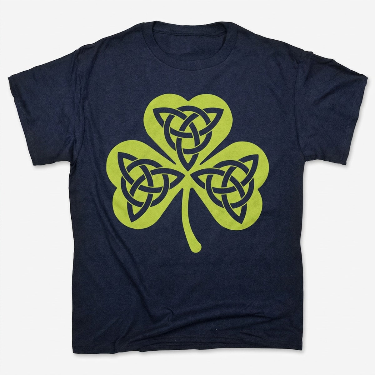 Celtic Shamrock with Trinity Knots Graphic in Navy Blue