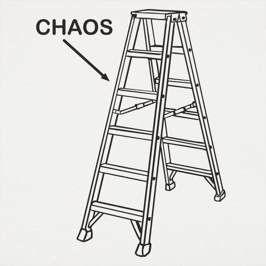 Chaos Ladder Fantasy Quote Illustration graphic Unisex Heavyweight T-Shirt in White