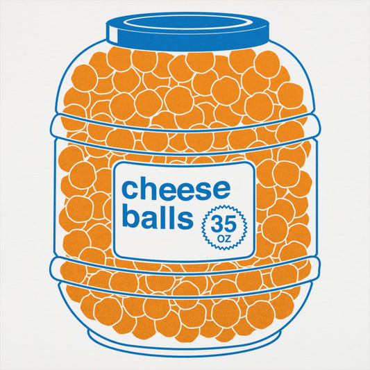 Cheeseballs Snack Jar Joke graphic tee design