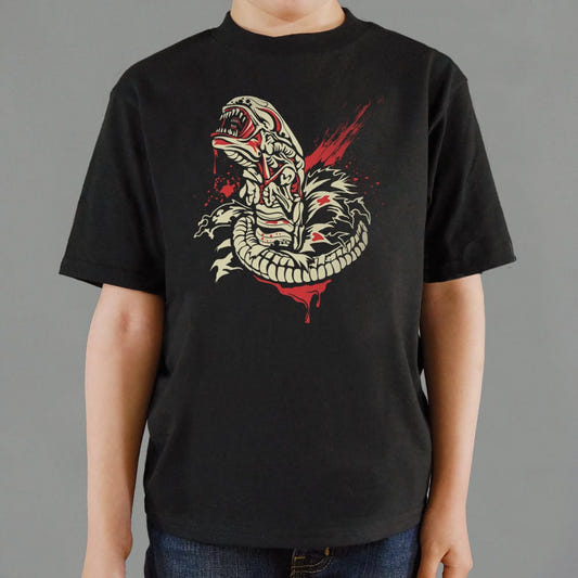 Chest Burstin' Alien Bloody Space Creature Bursting Out graphic Kids T-Shirt in Black