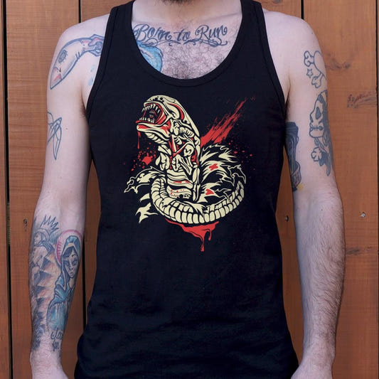 Chest Burstin' Alien Bloody Space Creature Bursting Out graphic Men's Tank Top in Black