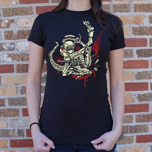 Chest Burstin' Dancer Alien Creature in Top Hat graphic Women's T-Shirt in Midnight