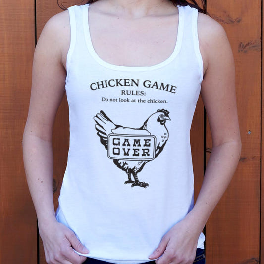 Chicken Game Rules Do Not Look at the Chicken Game Over graphic Women's Tank Top in Gray Granite
