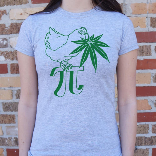 Chicken Pot Pi Cryptic Graphic Women's T-Shirt in Gray Granite