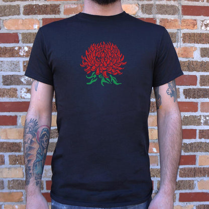 Chrysanthemum Botanical Illustration graphic Unisex Heavyweight T-Shirt in Black