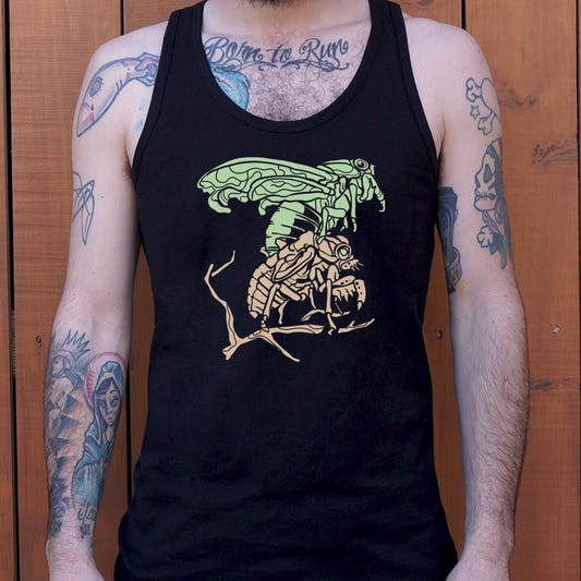 Cicada Molting Graphic Men's Tank Top in Black