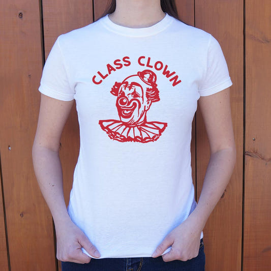Class Clown Face Illustration graphic Women's T-Shirt in Snow