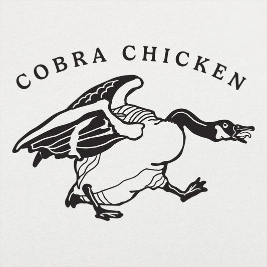 Cobra Chicken Angry Canada Goose graphic Unisex Heavyweight T-Shirt in White