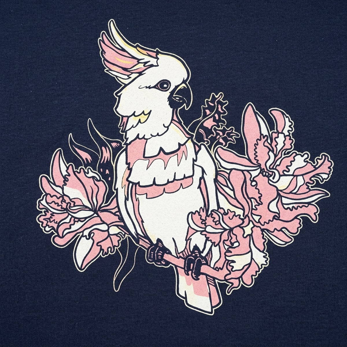 Cockatoo in Tropical Flowers Graphic detail