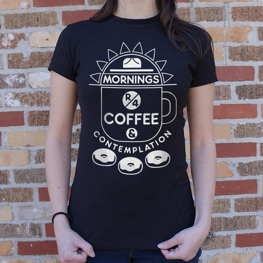 Mornings Are for Coffee, Contemplation and Donuts graphic Women's T-Shirt in Midnight