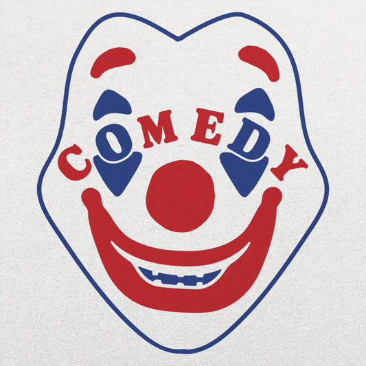 Comedy Clown Grinning Face graphic Unisex Heavyweight T-Shirt in White