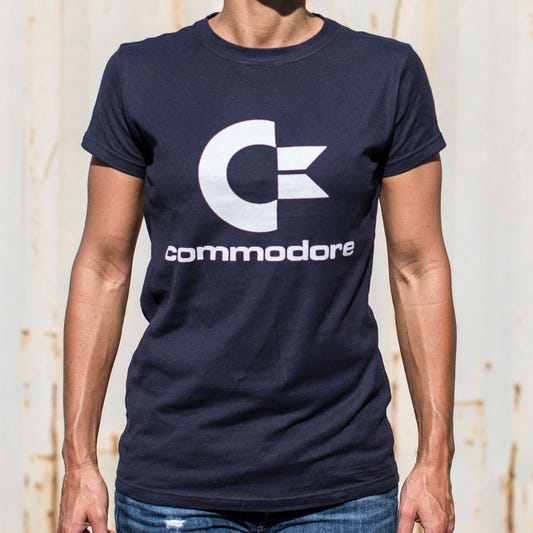 Commodore Retro Computer Logo graphic Women's T-Shirt in True Navy