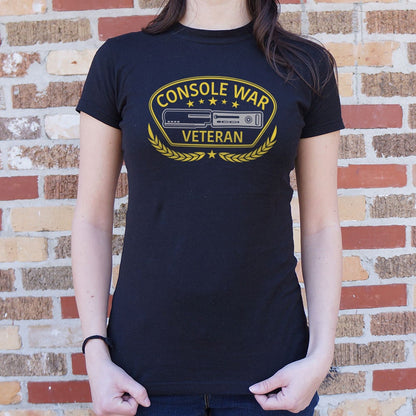 Console War Veteran Military Badge with Game Systems graphic Women's T-Shirt in Midnight