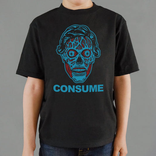 Consume Graphic Kids T-Shirt in Black