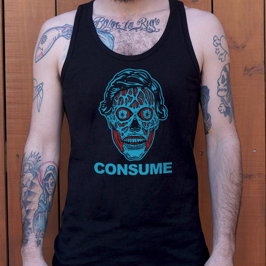 Consume Graphic Men's Tank Top in Black