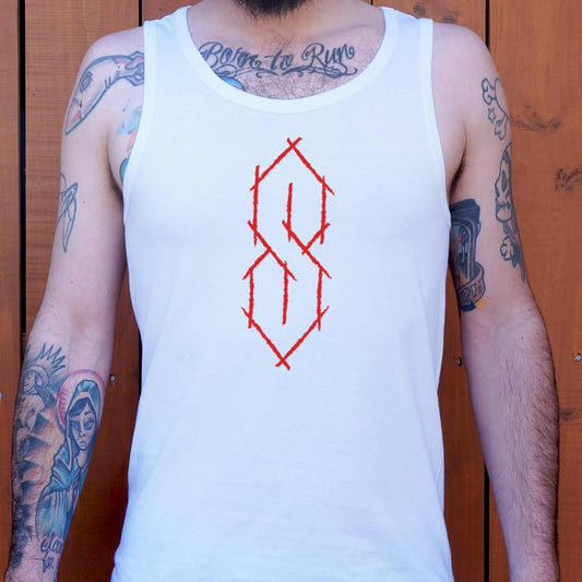 Cool S Symbol, Classic 90s Surfer Skater Doodle graphic Men's Tank Top in White