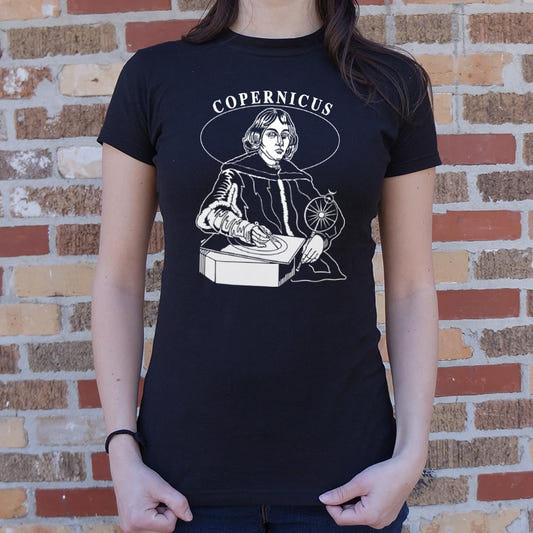 Copernicus Astronomer with Solar System Model graphic Women's T-Shirt in Midnight