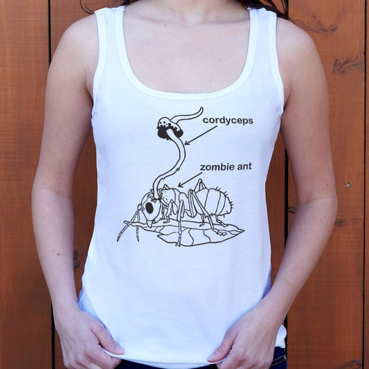 Cordyceps Zombie Ant Fungus Diagram graphic Women's Tank Top in Gray Granite