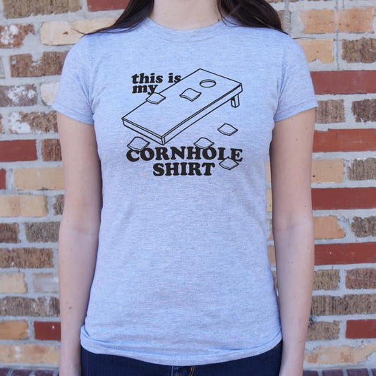This Is My Cornhole Shirt graphic Women's T-Shirt in Gray Granite