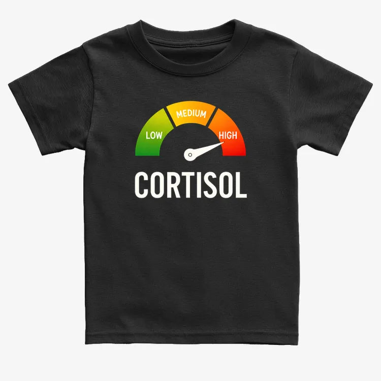 Cortisol Level: HIGH-Kids T-Shirt-Black