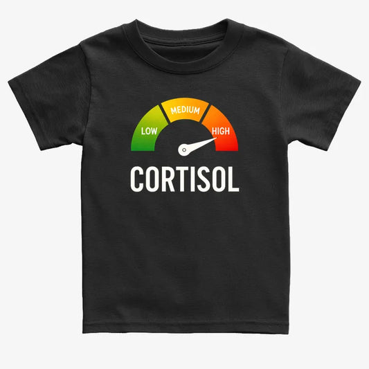 Cortisol Level: HIGH-Kids T-Shirt-Black