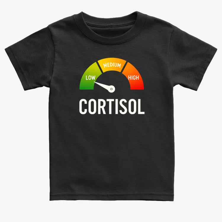 Cortisol Level: LOW-Kids T-Shirt-Black