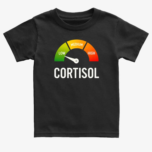 Cortisol Level: LOW-Kids T-Shirt-Black