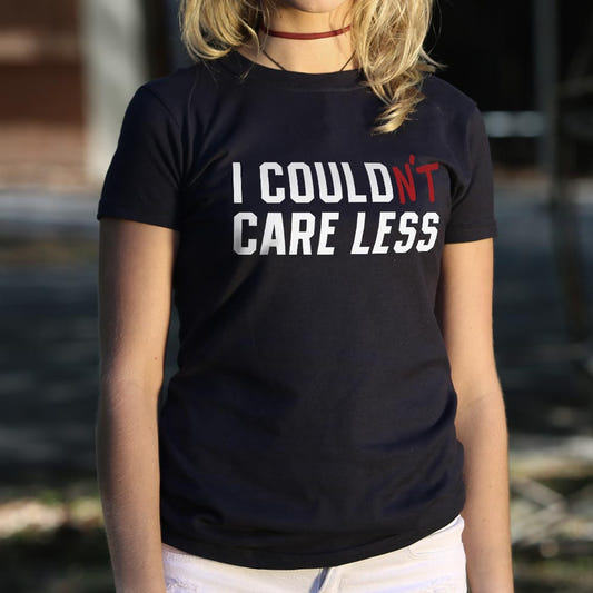 I Couldn't Care Less Grammar Correction Pun graphic Women's T-Shirt in Midnight