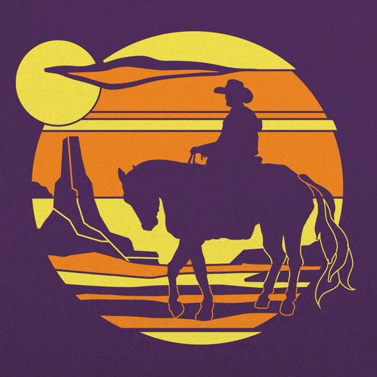 Cowboy Sunset Graphic Women's T-Shirt in Violet