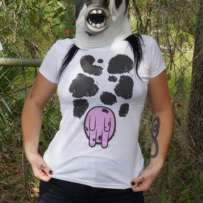 Cow Costume with Udder and Spots Print