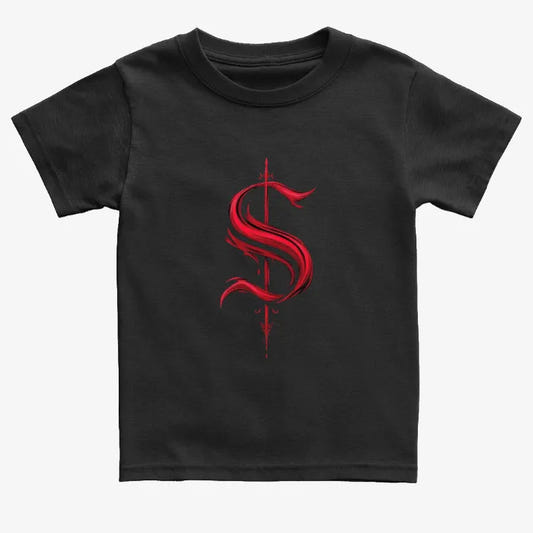 Crimson Scroll T-Shirt graphic Kids T-Shirt in Black