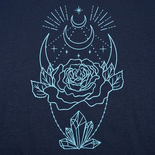 Crystal Rose Mystic Moon and Crystals Design detail
