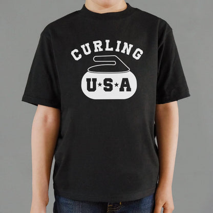 Curling USA Team Curling Stone Logo