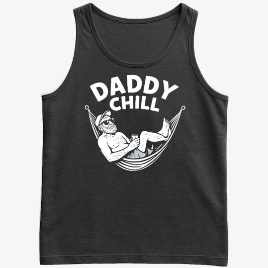 Daddy Chill Relax Tee graphic Men's Tank Top in Black